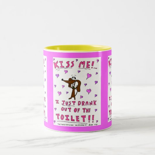 Midge 'KISS ME'-Mok Tweekleurige Koffiemok (Center)