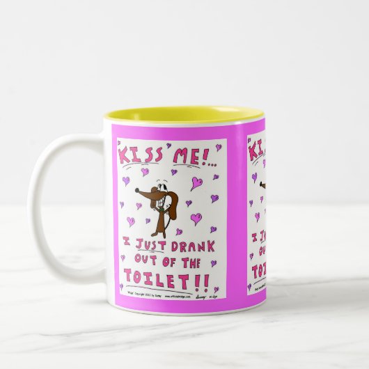 Midge 'KISS ME'-Mok Tweekleurige Koffiemok (Links)