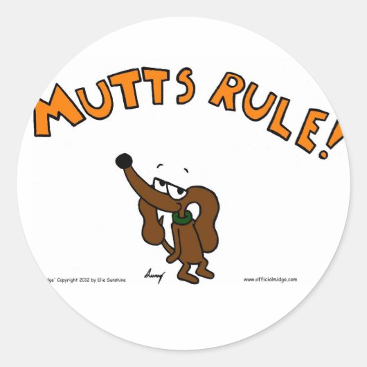 Midge MUTTS RULE Stickers - Reeks van 20 (Voorkant)