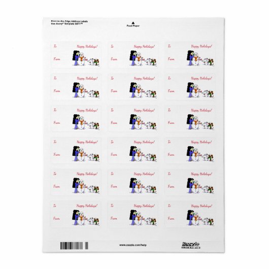 Midge Prettige feestdagen Cadeaulabels Etiket (Full Sheet)