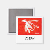 "Midge Red" Dish Washer Status Magnet (Voorkant / Achterkant)