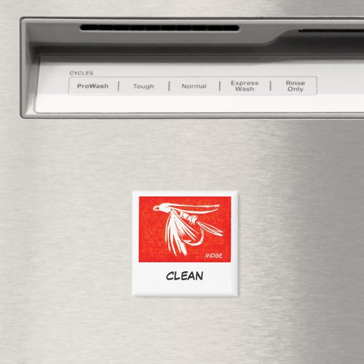 "Midge Red" Dish Washer Status Magnet (Insitu (Vaatwasser))