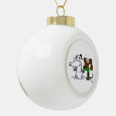 Midge Snowdog Bauble-Ornament Keramische Bal Ornament (Links)
