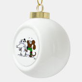 Midge Snowdog Bauble-Ornament Keramische Bal Ornament (Rechts)