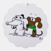 Midge Snowdog  Papier Ornament Kaart (Voorkant)