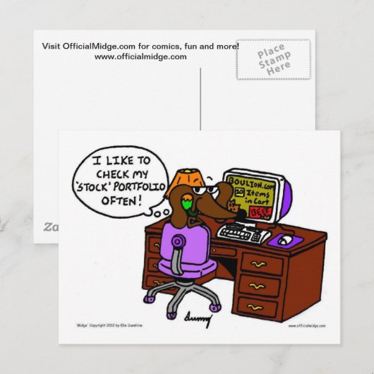 Midge Stock Portfolio Briefkaart (Voorkant / Achterkant)