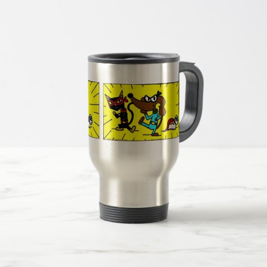 Midge Superheld Trio Travel Mug Reisbeker (Voorkant rechts)