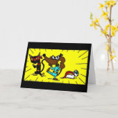 Midge Superheld Trio Wenskaart Kaart (Gele Bloem)