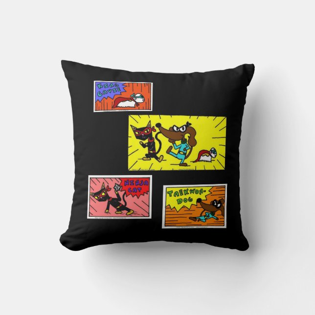 Midge SUPERHERO COMIC PANELS Pillow Kussen (Voorkant)