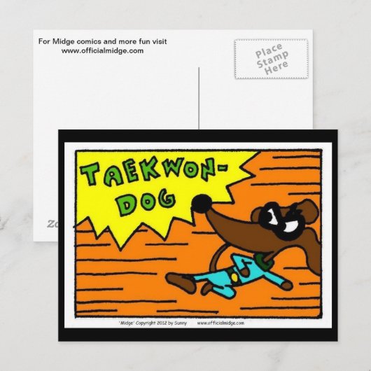 Midge TAEKWON-DOG Briefkaart (Voorkant / Achterkant)