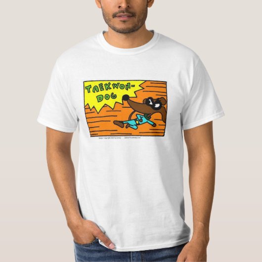 Midge "TAEKWON-DOG" Mens Waarde T-Shirt (Voorkant)