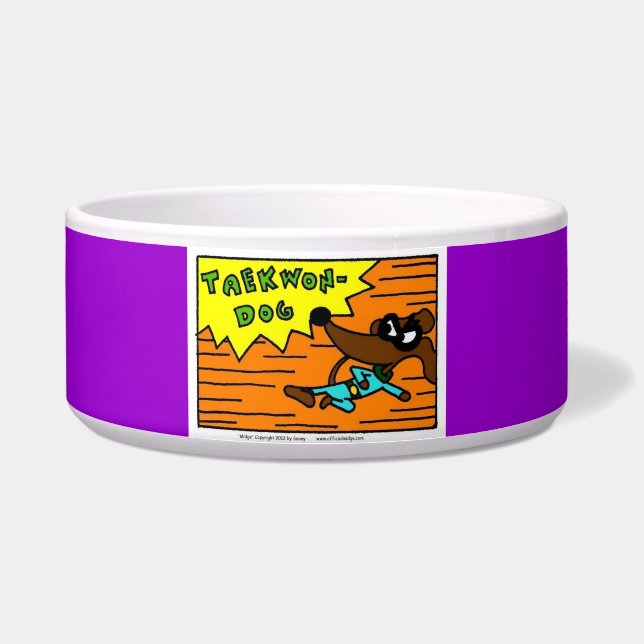 Midge TAEKWON-DOG Pet Bowl - Paars Voerbakje (Voorkant)