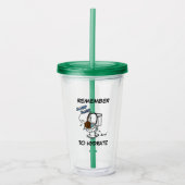 Midge "Vergeet niet om te hydreren" Acrylknollen Acryl Drinkbeker (Voorkant)