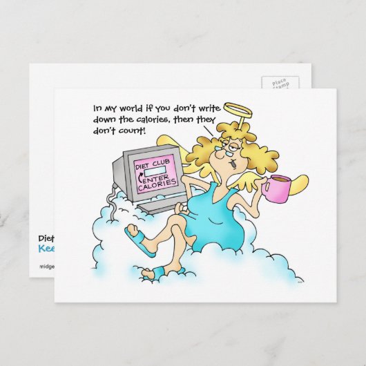 Midge's Diet Briefkaart #3 Voedingsdagboek (Voorkant / Achterkant)