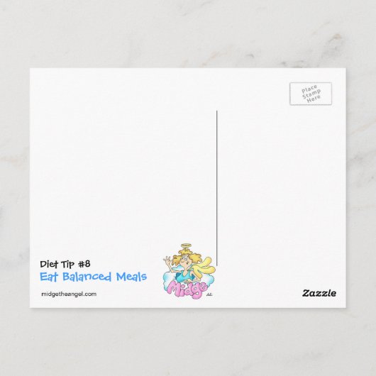 Midge's Diet Postcard #8 Balanced Meals Briefkaart (Achterkant)