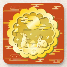 Midherfstfestival Gold Mooncake Moon Rabbit Bier Onderzetter