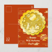 Midherfstfestival Gold Mooncake Moon Rabbit Briefkaart (Voorkant / Achterkant)