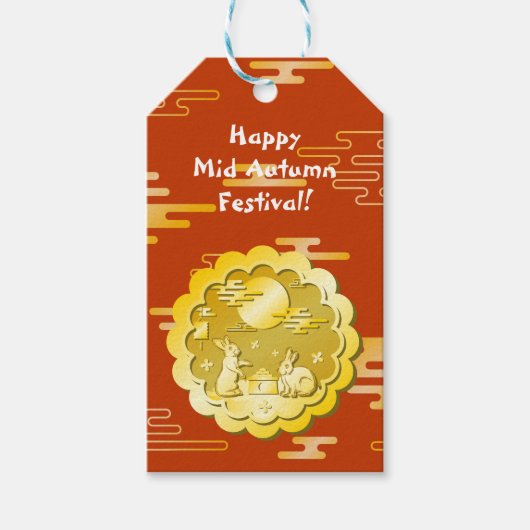 Midherfstfestival Gold Mooncake Moon Rabbit Cadeaulabel (Voorkant)