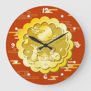 Midherfstfestival Gold Mooncake Moon Rabbit Grote Klok