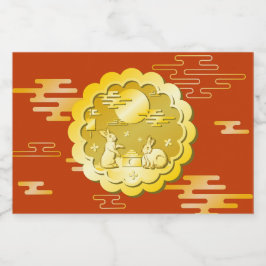 Midherfstfestival Gold Mooncake Moon Rabbit Likeurfles Etiket