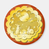 Midherfstfestival Gold Mooncake Moon Rabbit Magneet (Voorkant)