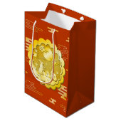 Midherfstfestival Gold Mooncake Moon Rabbit Medium Cadeauzakje (Voorkant Gekanteld)