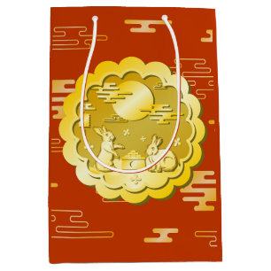 Midherfstfestival Gold Mooncake Moon Rabbit Medium Cadeauzakje