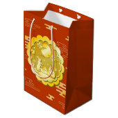 Midherfstfestival Gold Mooncake Moon Rabbit Medium Cadeauzakje (Achterkant Gekanteld)