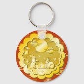 Midherfstfestival Gold Mooncake Moon Rabbit Sleutelhanger (Achterkant)