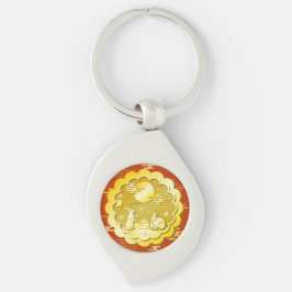 Midherfstfestival Gold Mooncake Moon Rabbit Sleutelhanger