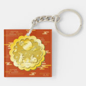 Midherfstfestival Gold Mooncake Moon Rabbit Sleutelhanger (Achterkant)