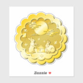 Midherfstfestival Gold Mooncake Moon Rabbit Sticker (Vel)