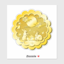Midherfstfestival Gold Mooncake Moon Rabbit Sticker