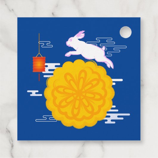 Midherfstfestival Mooncake Jumping Moon Rabbit Bedankjes Labels (Achterkant)