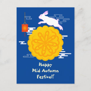 Midherfstfestival Mooncake Jumping Moon Rabbit Briefkaart