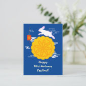 Midherfstfestival Mooncake Jumping Moon Rabbit Briefkaart (Staand voorkant)