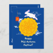 Midherfstfestival Mooncake Jumping Moon Rabbit Briefkaart (Voorkant / Achterkant)