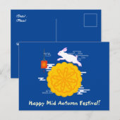 Midherfstfestival Mooncake Jumping Moon Rabbit Briefkaart (Voorkant / Achterkant)