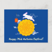 Midherfstfestival Mooncake Jumping Moon Rabbit Briefkaart (Voorkant)