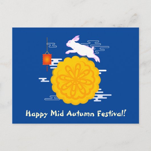 Midherfstfestival Mooncake Jumping Moon Rabbit Briefkaart (Voorkant)