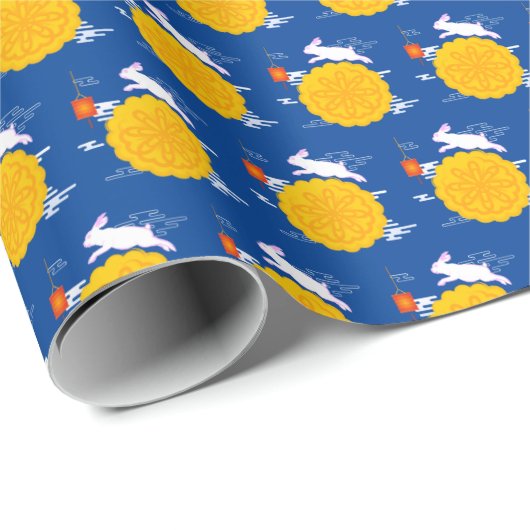 Midherfstfestival Mooncake Jumping Moon Rabbit Cadeaupapier (Rol Hoek)