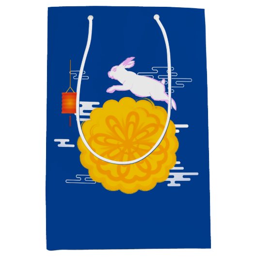 Midherfstfestival Mooncake Jumping Moon Rabbit Medium Cadeauzakje (Voorkant)