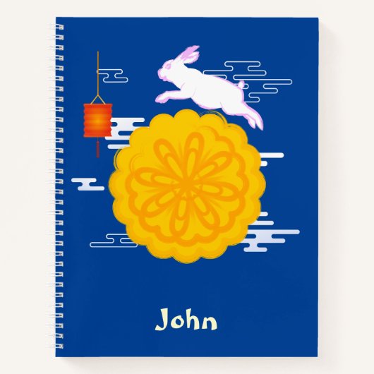 Midherfstfestival Mooncake Jumping Moon Rabbit Notitieboek (Voorkant)