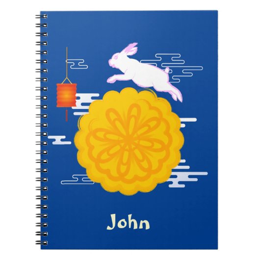 Midherfstfestival Mooncake Jumping Moon Rabbit Notitieboek (Voorkant)