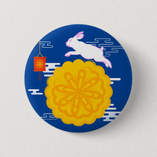 Midherfstfestival Mooncake Jumping Moon Rabbit Ronde Button 5,7 Cm