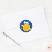Midherfstfestival Mooncake Jumping Moon Rabbit Ronde Sticker (Envelop)