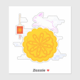 Midherfstfestival Mooncake Jumping Moon Rabbit Sticker