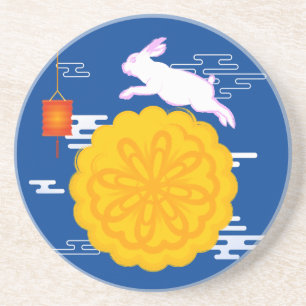 Midherfstfestival Mooncake Jumping Moon Rabbit Zandsteen Onderzetter