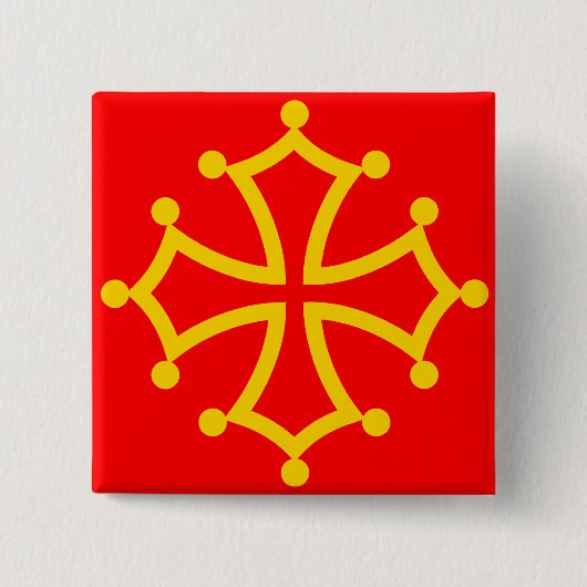 Midi-Pyreneeën, Franse vlag Vierkante Button 5,1 Cm (Voorkant)
