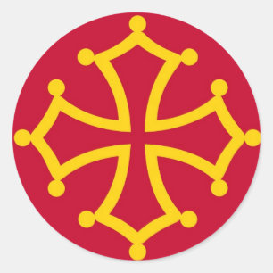 Midi Pyrenees vlag frankrijk franse regio Ronde Sticker